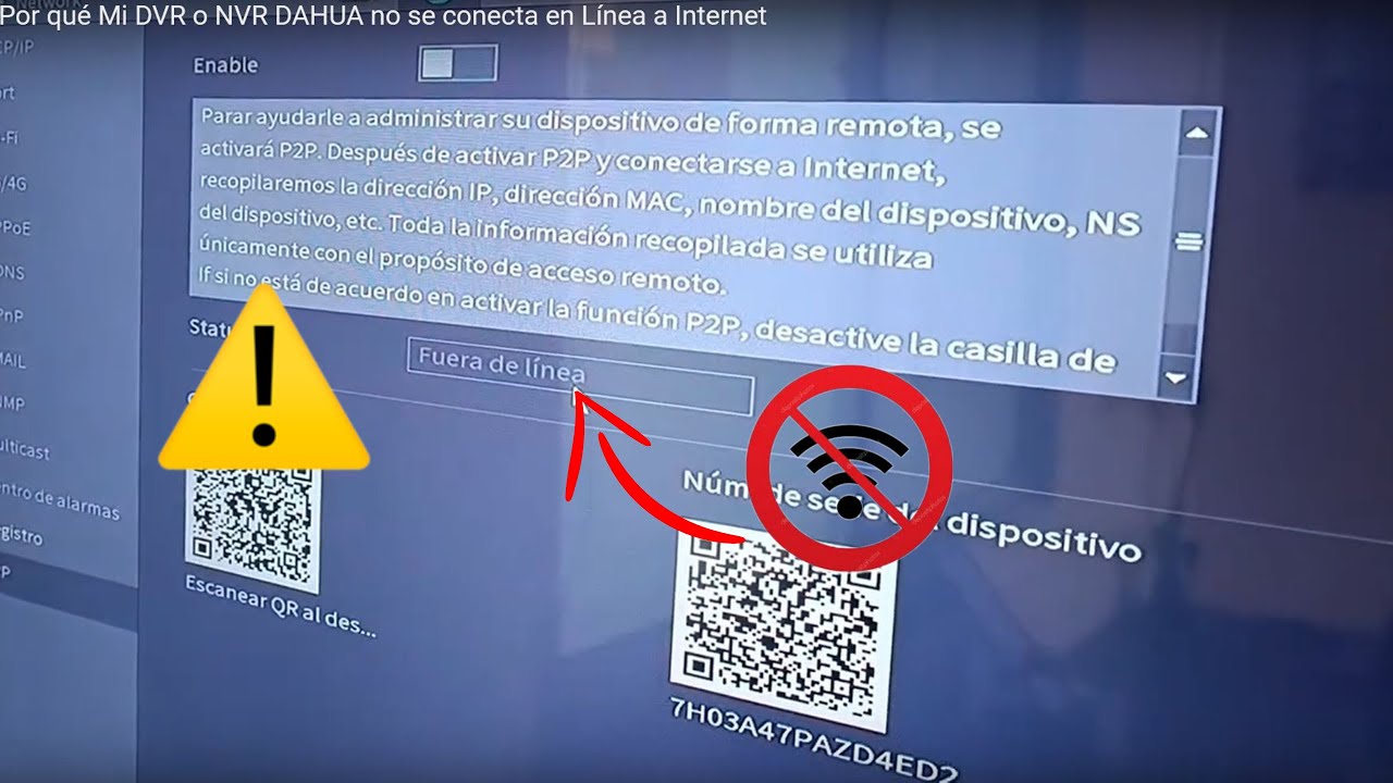 Por qué Mi DVR o NVR DAHUA no se conecta en Línea a Internet
