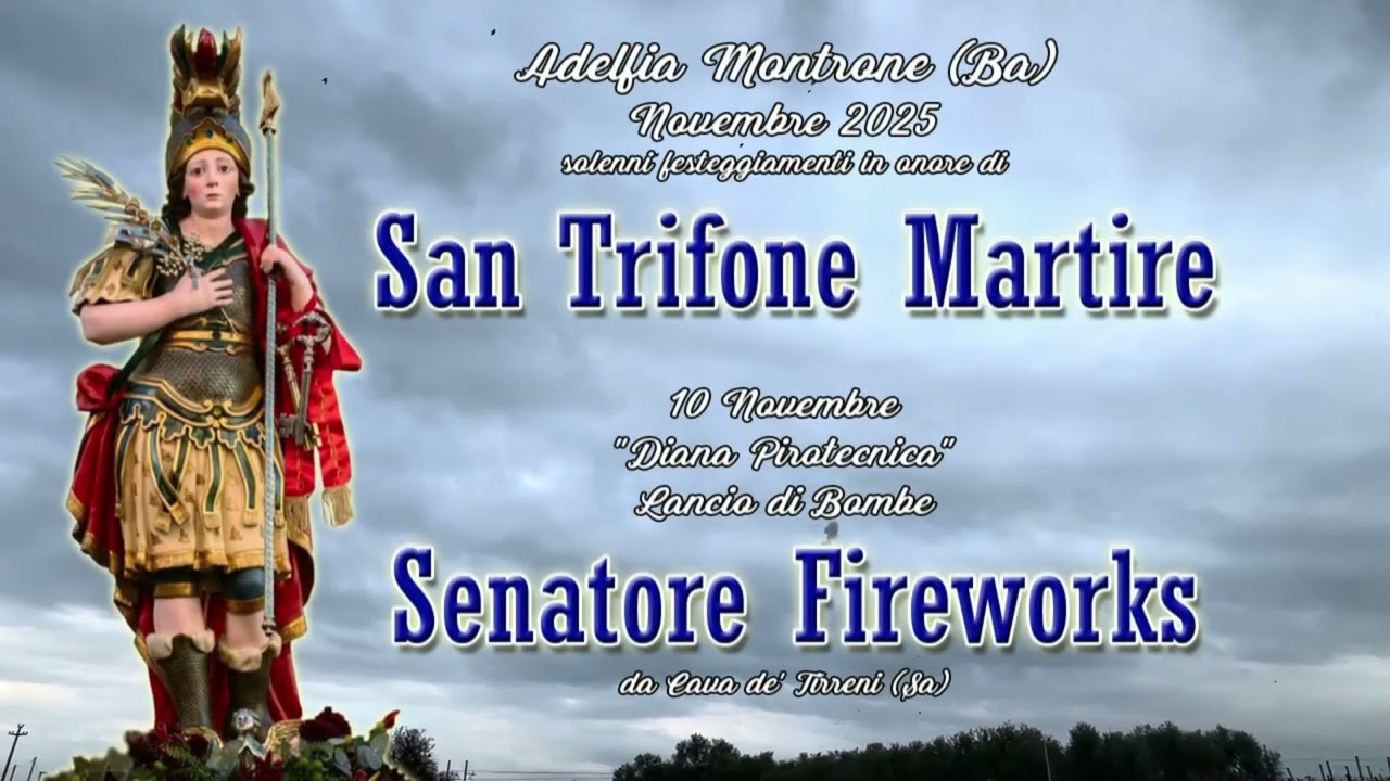 ADELFIA - MONTRONE (Ba) - San TRIFONE MARTIRE 2025 - DIANE PIROTECNICHE  (Daylight Fireworks)
