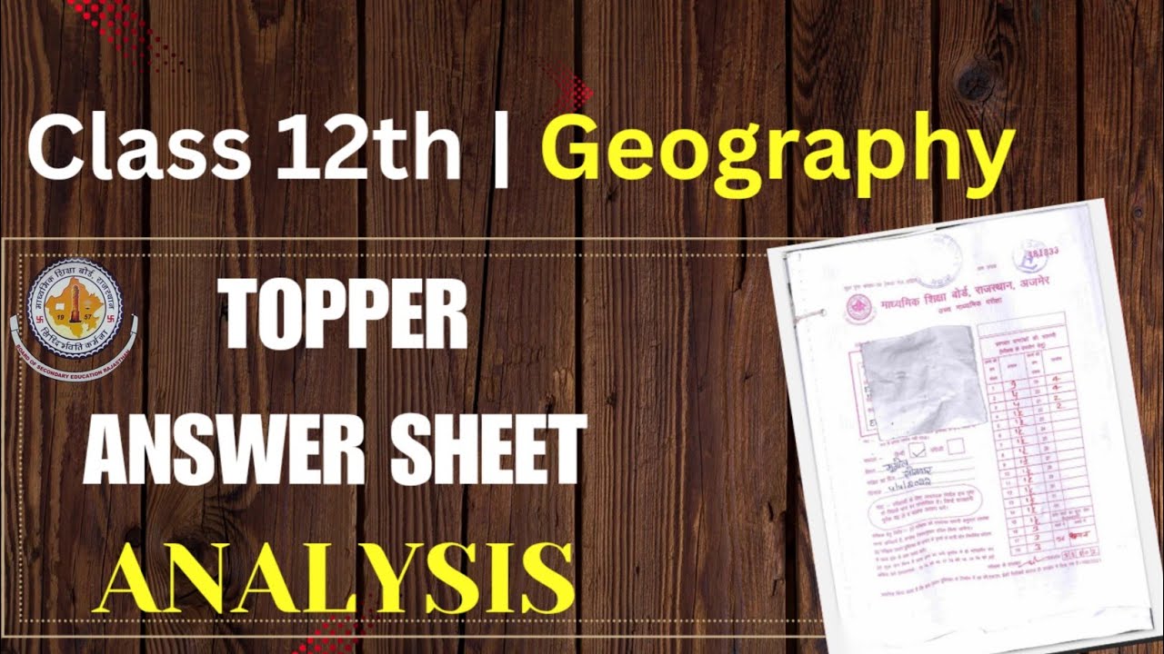 RBSE Geography Topper Answer Sheet Analysis | How To Full Mark In Board Exam | Class 12 Board 2025