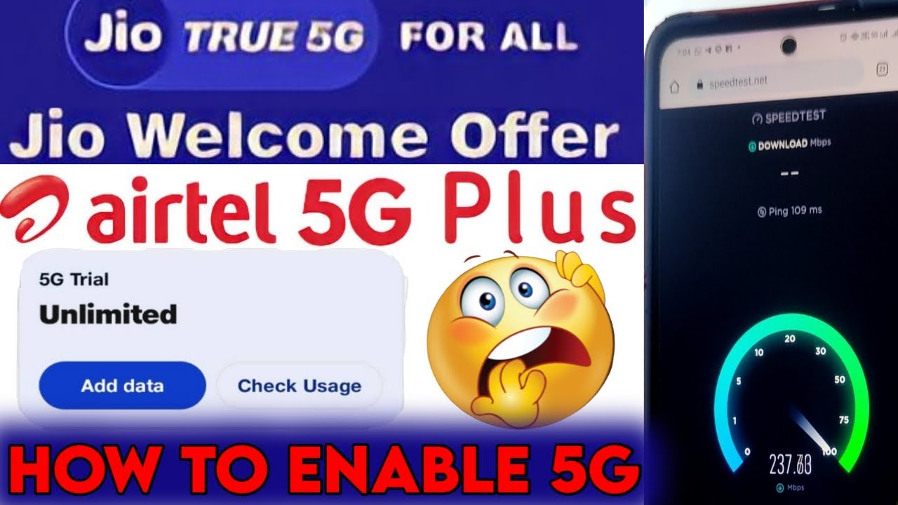 How to Enable 5G Network | How to Use 5G in India | Jio 5G Welcome offer, Airtel 5G Plus #5g #jio