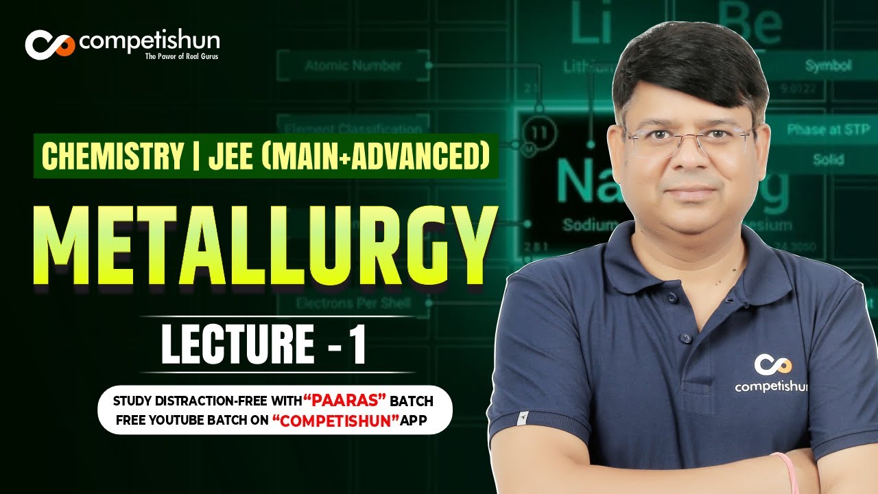 1 METALLURGY | ORES | MINERALS | GANGUE | NATIVE ORES | IIT ADVANCED | JEE MAIN | CLASS 12 CHEMISTRY
