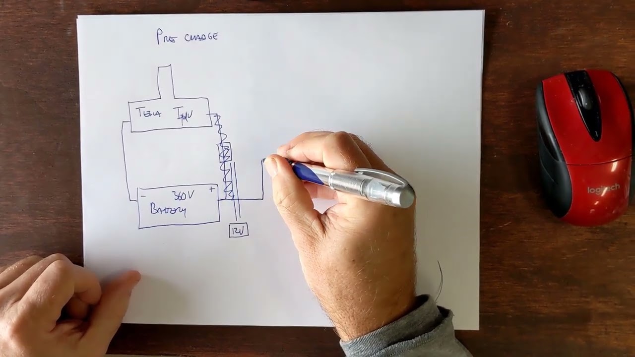 How a high voltage Precharge circuits works on a DIY Tesla drive project