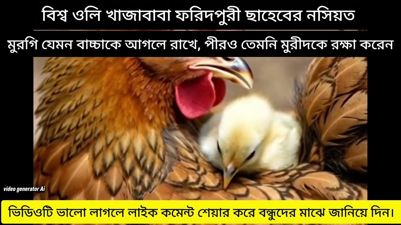 মুরগি যেমন বাচ্চাকে আগলে রাখে, তেমনি পীর মুরীদকে রক্ষা করেন। new Bangla Islamic history 