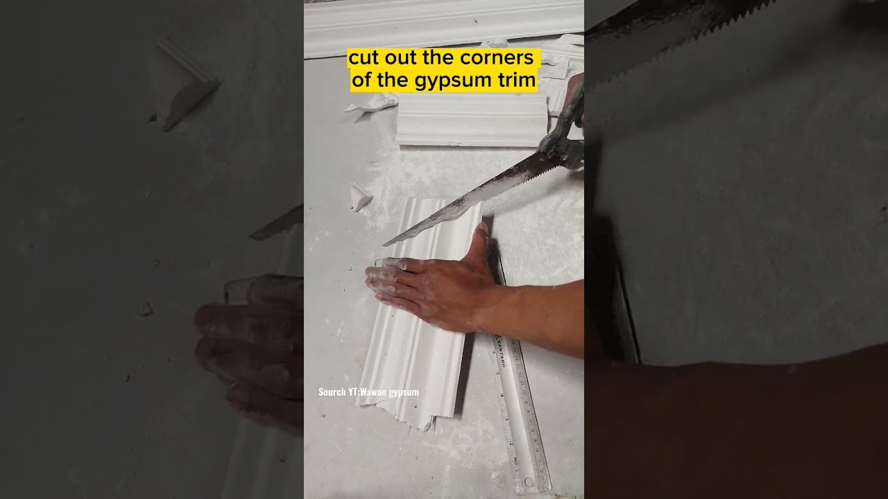 How to cut the gypsum propyl angle quickly and easily #shorts #gypsumdecorationceiling