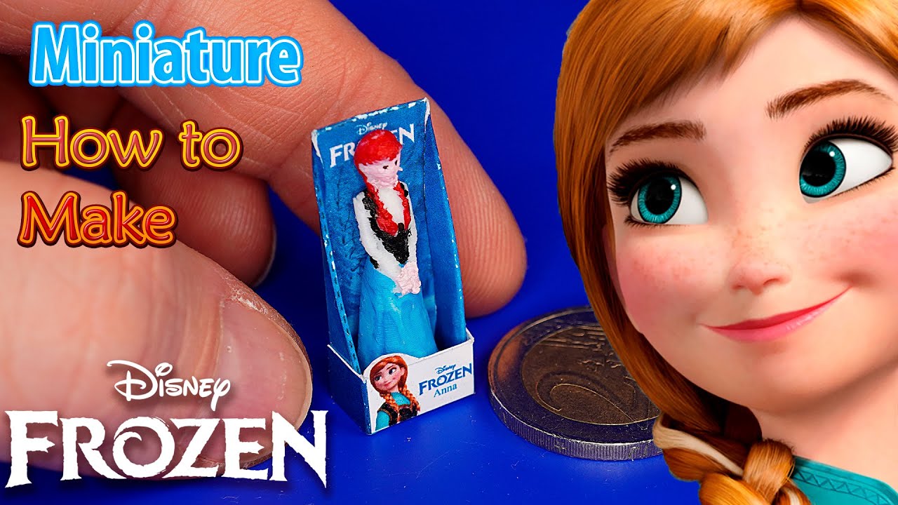 How to make Miniature Anna Disney Frozen Queen Elsa Doll Box - Tutorial DIY