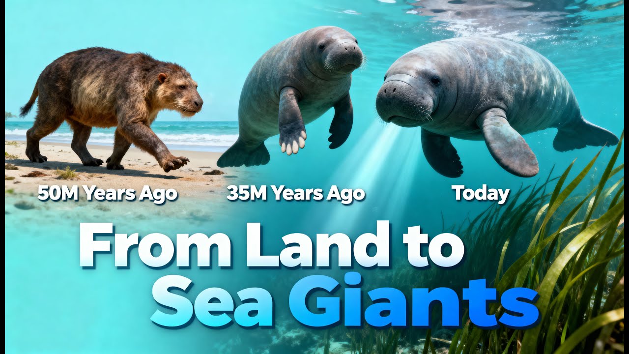 The Evolution of Manatees & Dugongs 🌊 | From Land Mammals to Sea Giants