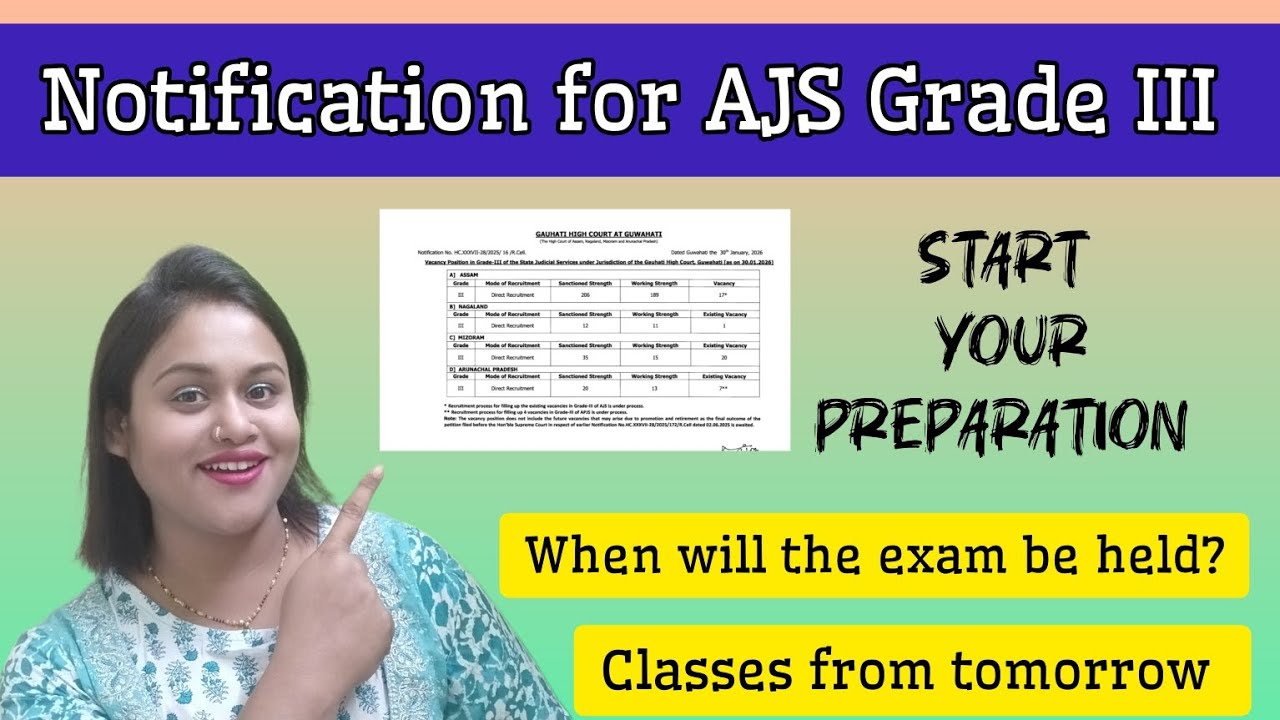 Assam Judicial Service Grade 3 Notification for vacancy 