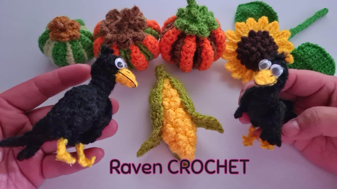 Cuervo 🐦‍⬛ amigurumi 🖤 en CROCHET (decoración de otoño PARTE 2) 🍂
