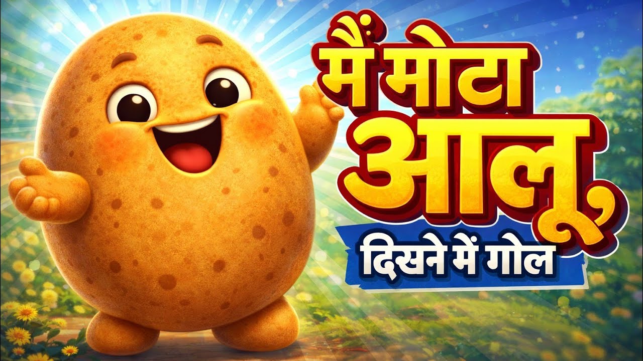  आलू 🥔 | मज़ेदार बाल गीत | Cute Cartoon Aalu Song | Kids Rhymes Hindi