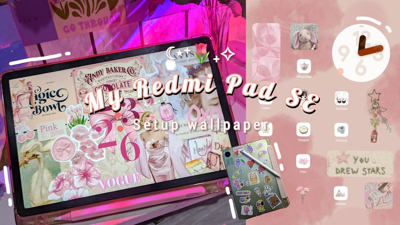REDMI PAD SE AESTHETIC SETUP WIDGET 🌷✨Icons ~ Wallpaper ~ Widget ~ Aesthetic ~ RedmiPad Terbaru 2025