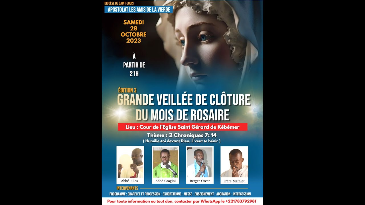 Grande veillée de clôture du mois de Rosaire à l'Eglise Saint Gérard  de Kébémer