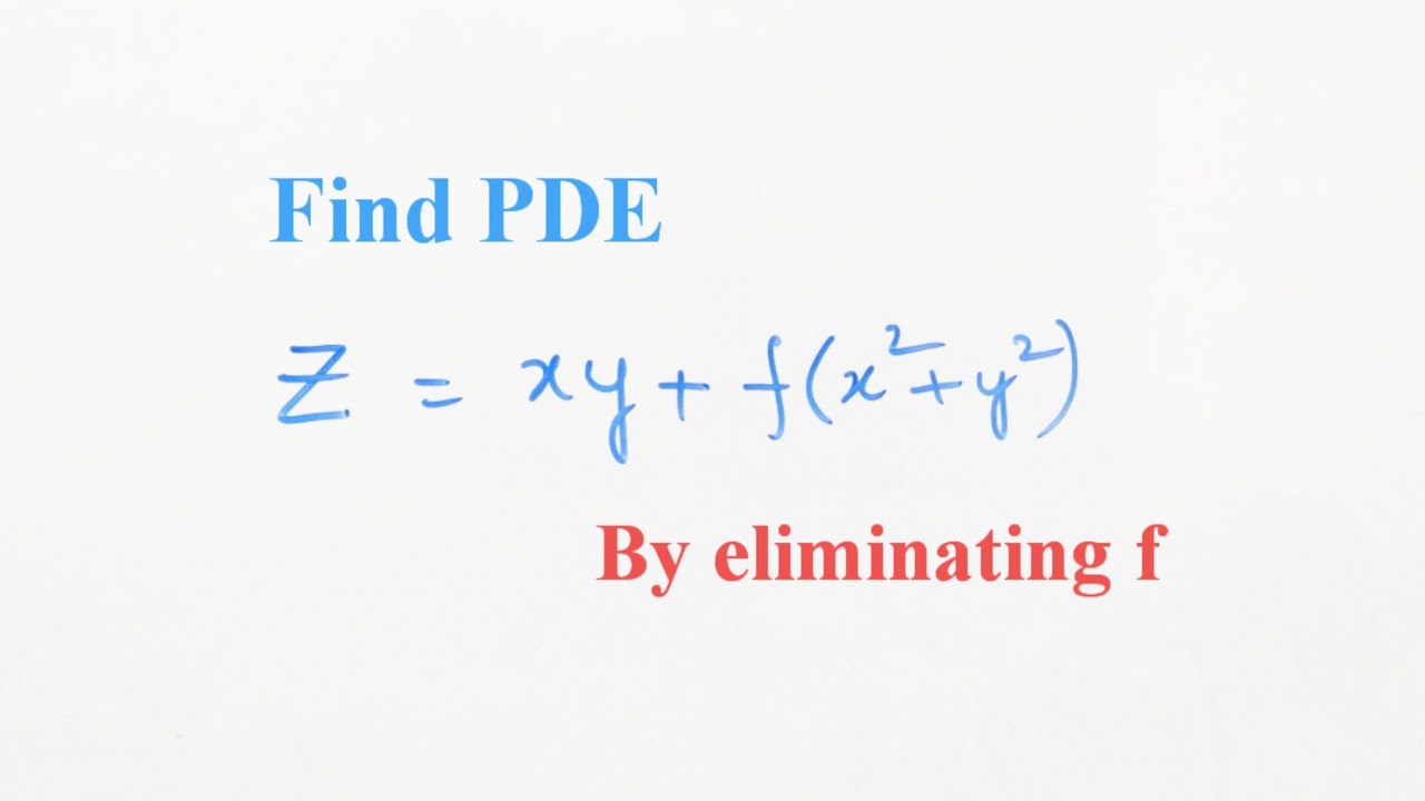 z=xy+f(x^2+y^2) #byeliminatingthearbitraryfunction #PartialDifferentialEquations L1k,199