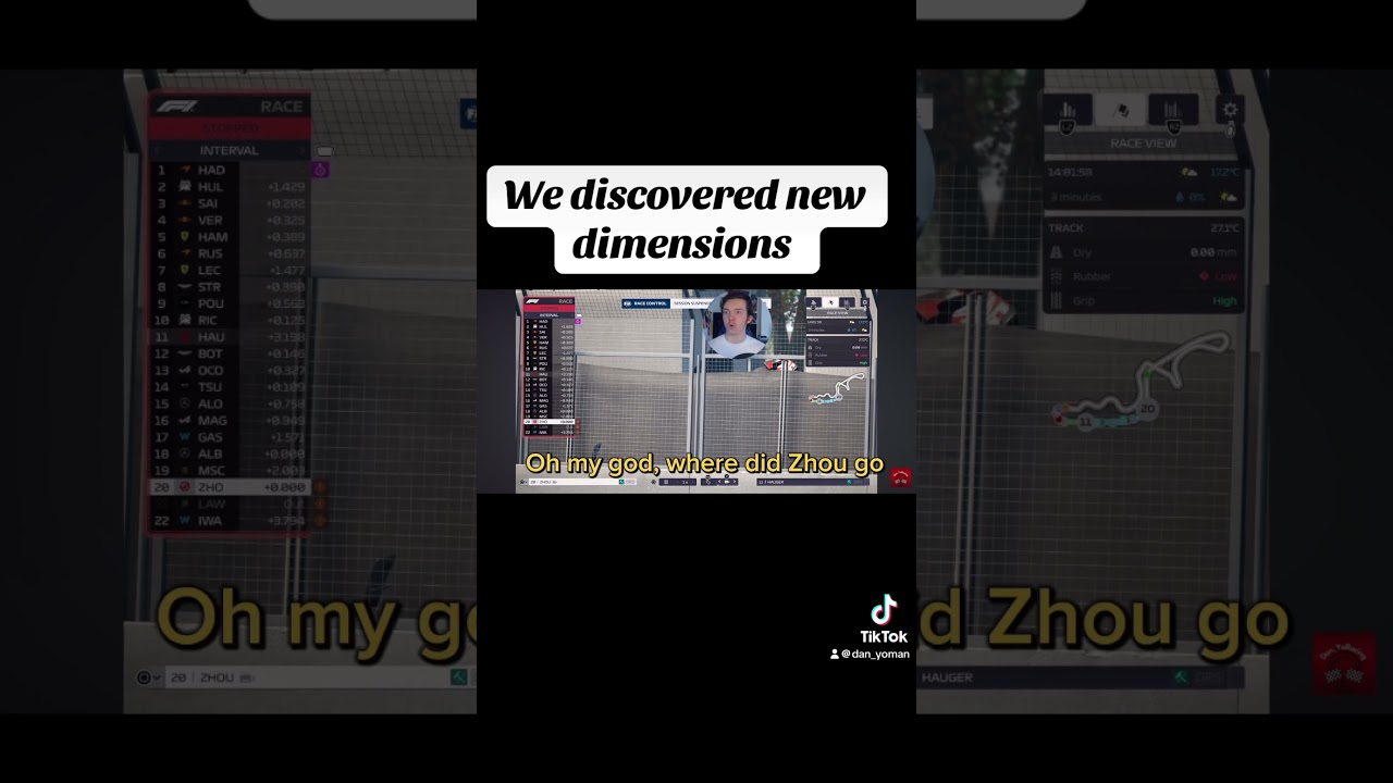 Massive red flag, Zhou flew into other dimensions, F1 Manager 24 #f1 #formula1 #racinggames #shorts