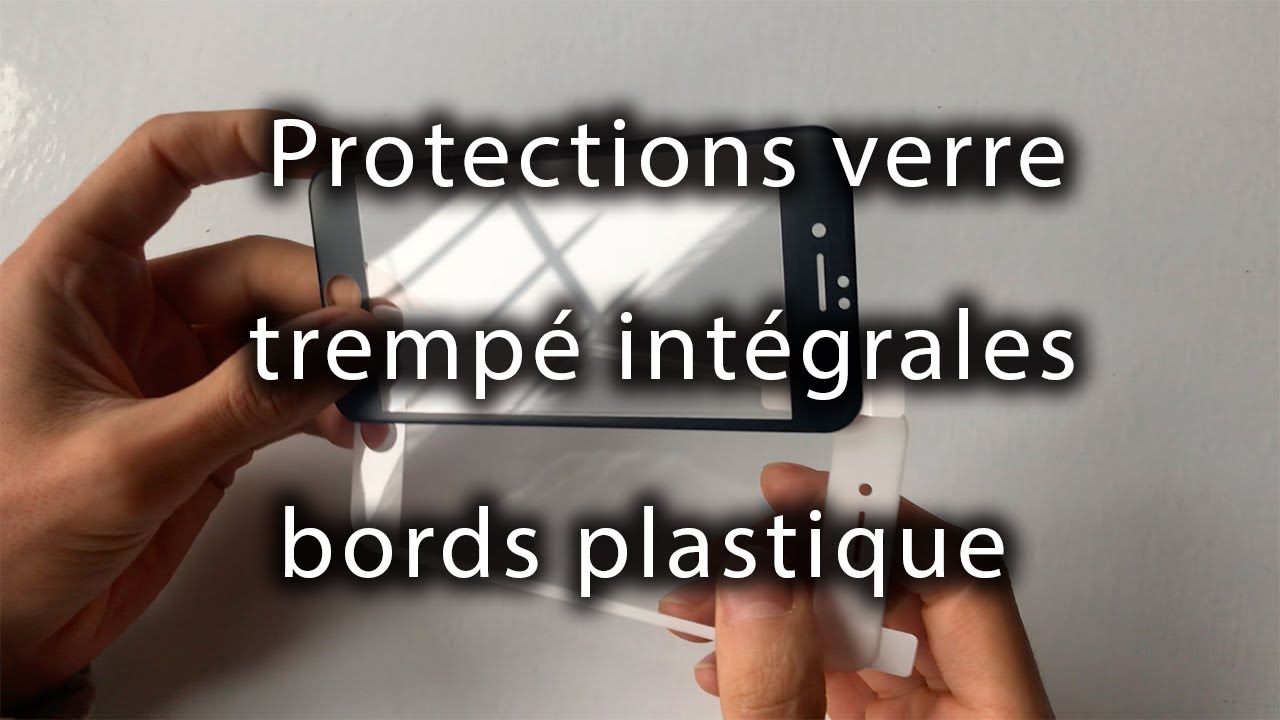 Présentation des films en verre trempés intégraux avec bords en plastique