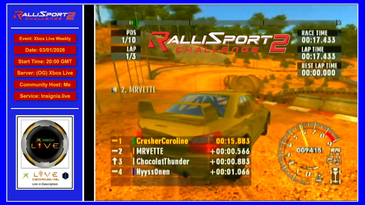 RalliSport Challenge 2 - Xbox Live Weekly (Insignia) - 03/01/2026