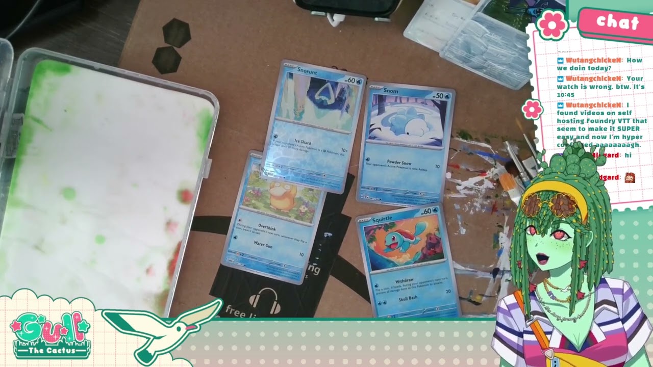 got some new pokemon cards and i'm gonna paint em! snorunt snom psyduck squirtle