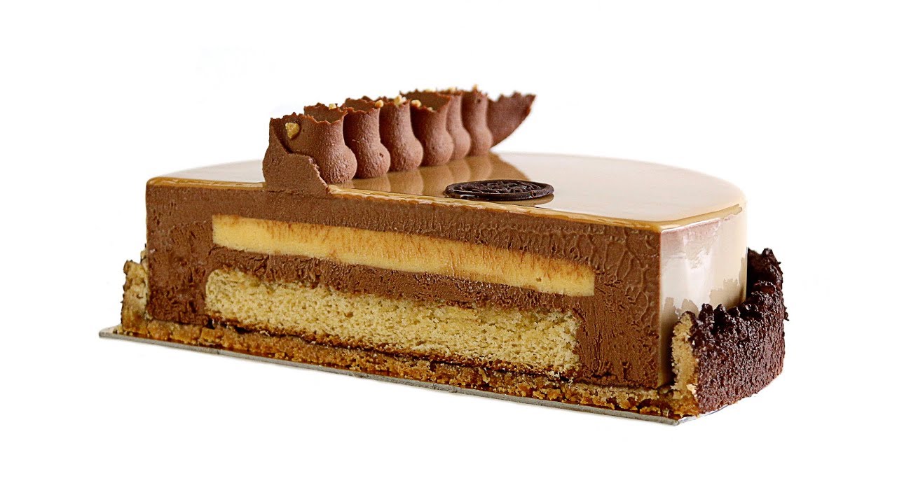 Tarta de naranja y chocolate, streusel y glaseado de caramelo