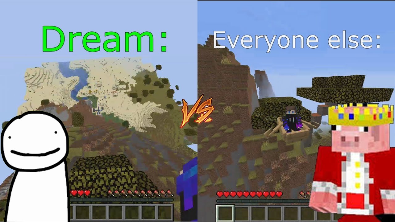 how dream plays minecraft vs everyone else: