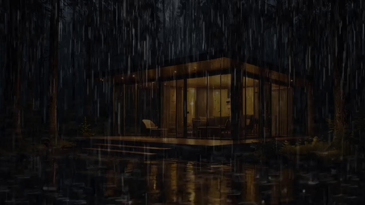 Rain Falling on a Glass Cabin Window | Ultimate Sleep Ambience & Relaxation