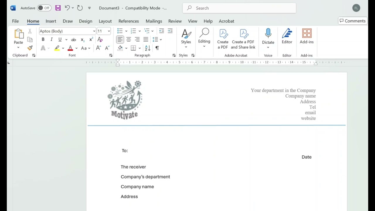 How to Create a Letterhead with a Customized Company's Logo