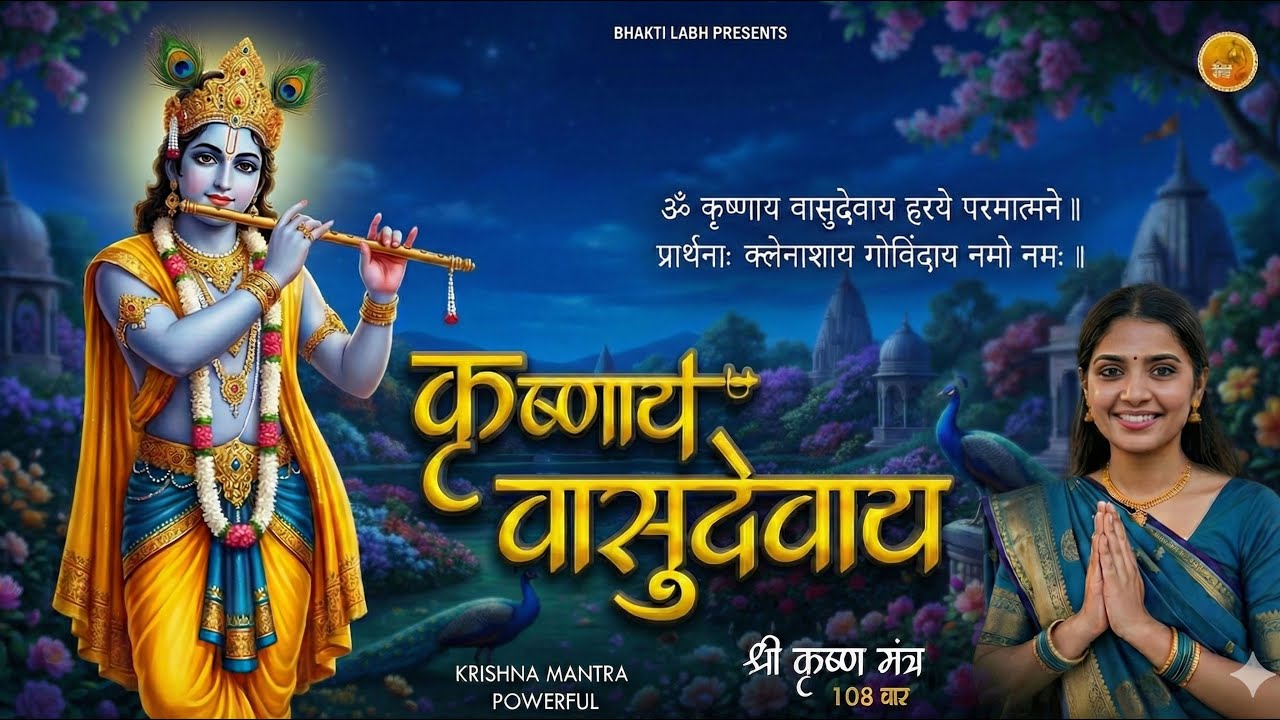 #श्रीकृष्ण  | कृष्णाय वाशुदेवाय 108 | शक्तिशाली मंत्र | Om Krishnaya Vasudevaya Haraye Paramatmane