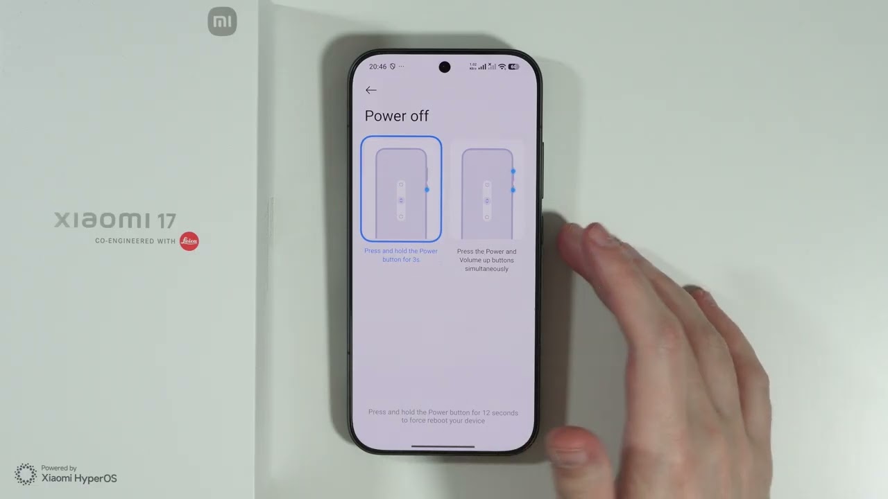 Xiaomi 17: Как включить меню питания для кнопки питания