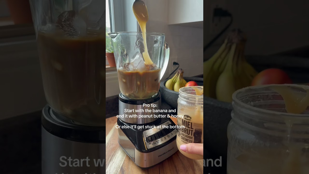 Peanut butter, banana, coffee smoothie