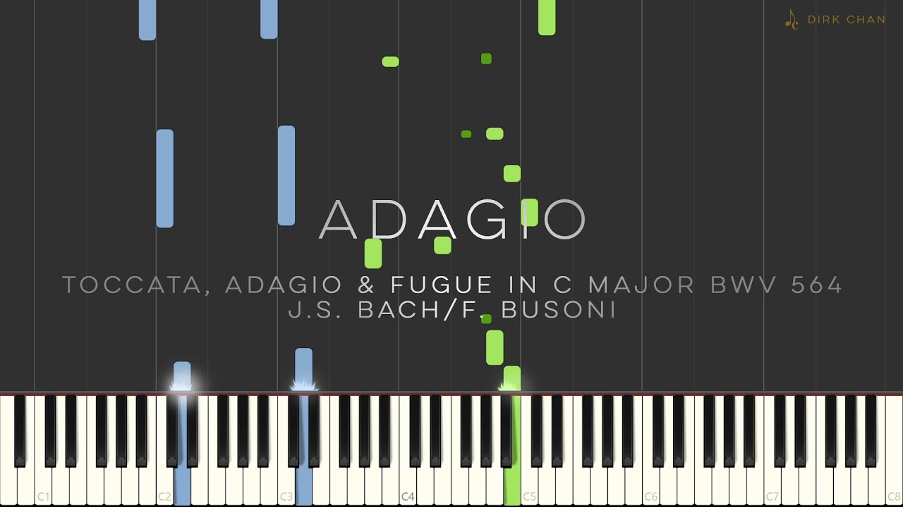 Bach Adagio Piano Tutorial BWV 564 (Busoni) 2nd Movement Organ Toccata, Adagio & Fugue in C Major