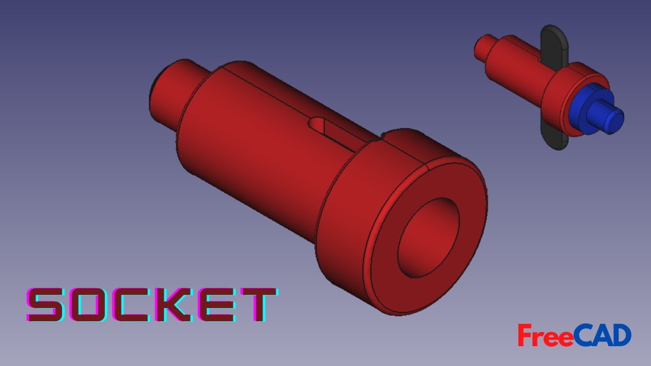 SOCKET | SPIGOT AND COTTER JOINT | FreeCAD