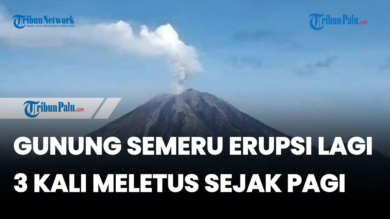 Erupsi Gunung Semeru, 3 Kali Meletus, Abu Vulkanik Setinggi 600 Meter