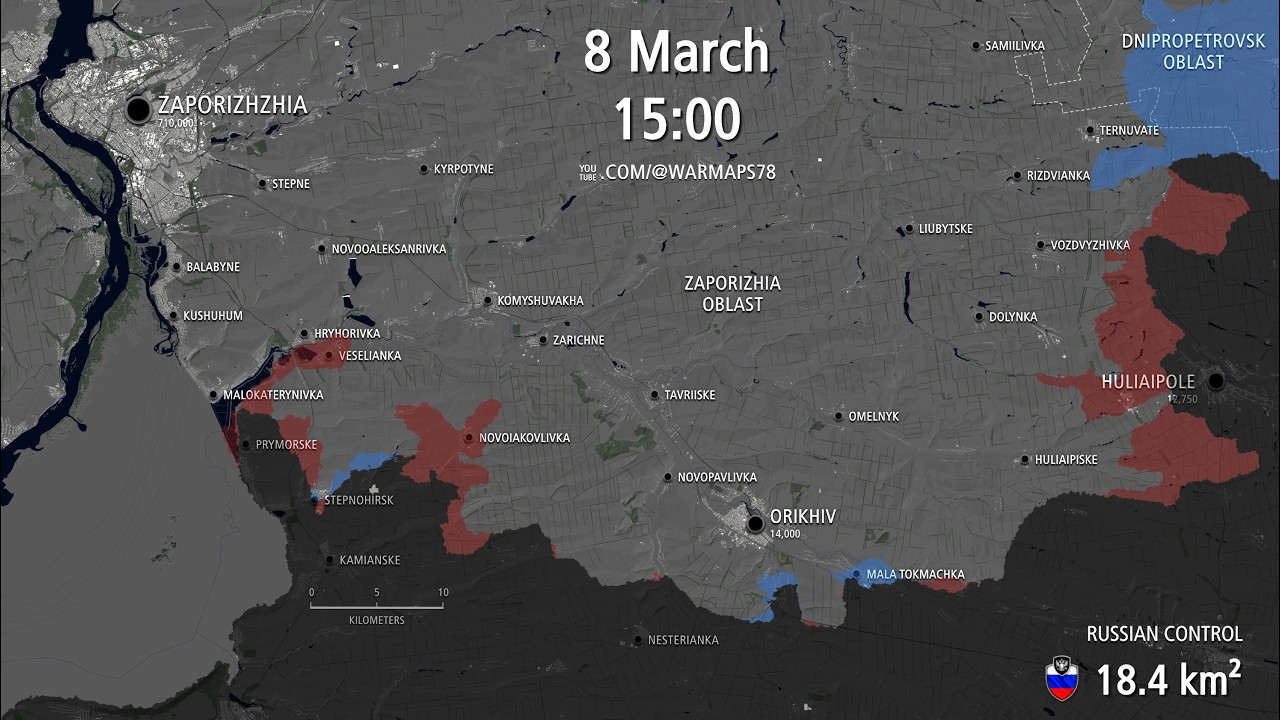 Russian Invasion of Ukraine: Zaporizhia Offensive - Every Day [JAN 1 - MAR 8 2026]