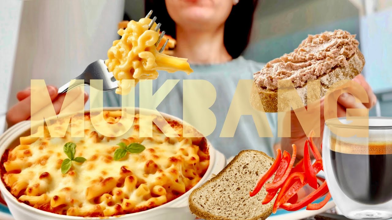 MUKBANG Morning Glow 🕯️ Warm Pasta Gratin & Coffee by the Fire | Cozy ASMR 🥐 No Talking 