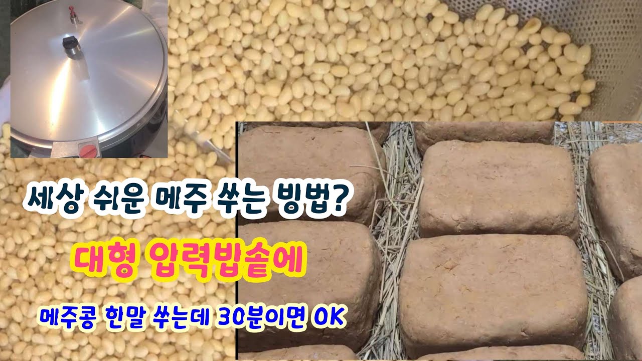 세상 쉬운 메주콩을 삶지 말고 쩌주세요 메주 한말 쑤는데 30분이면 OK 대형압력밥솥 활용 주문한 메주는 이렇게 수제로 ~