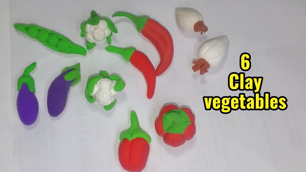 DIY clay Mini vegetables|| ক্লে দিয়ে সবজি বনানো ||Clay diye vegetables banano #diy #claycrafts 