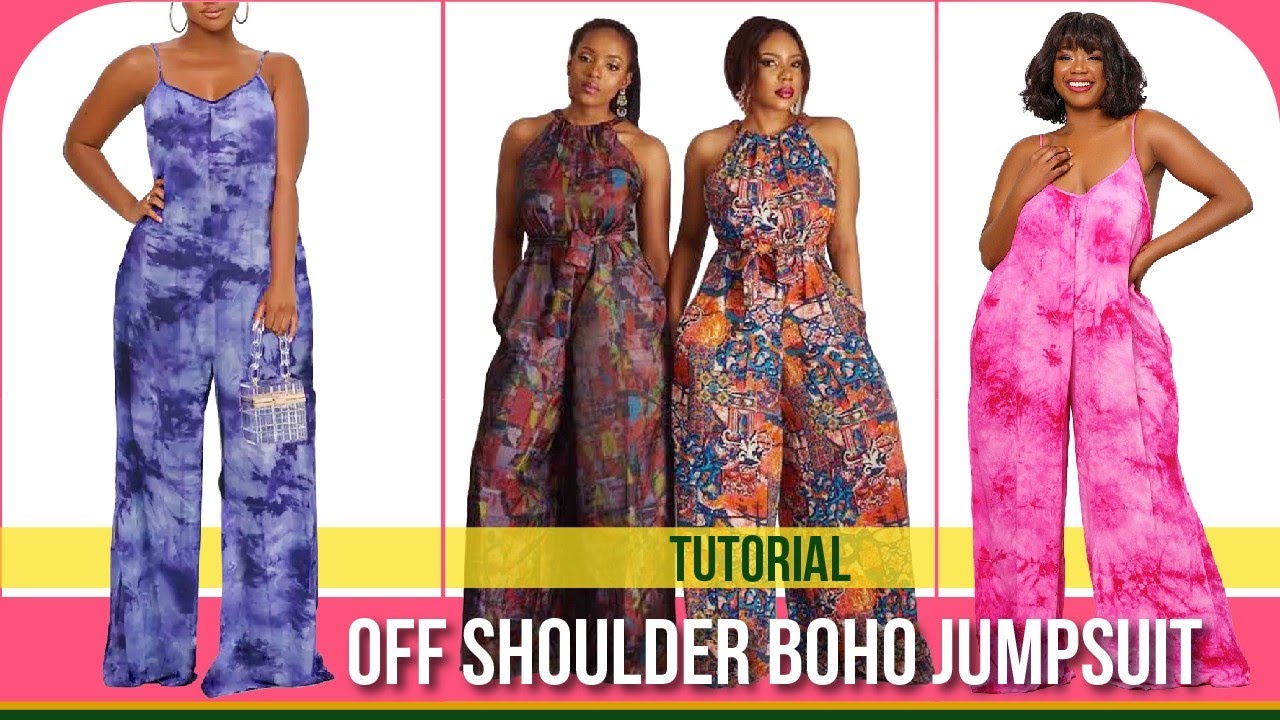 MAXI PALAZZO JUMPSUIT TUTORIAL | OFF SHOULDER JUMPSUIT
