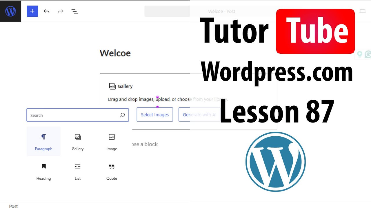 Wordpress.com - Lesson 87 - Site Logo Block
