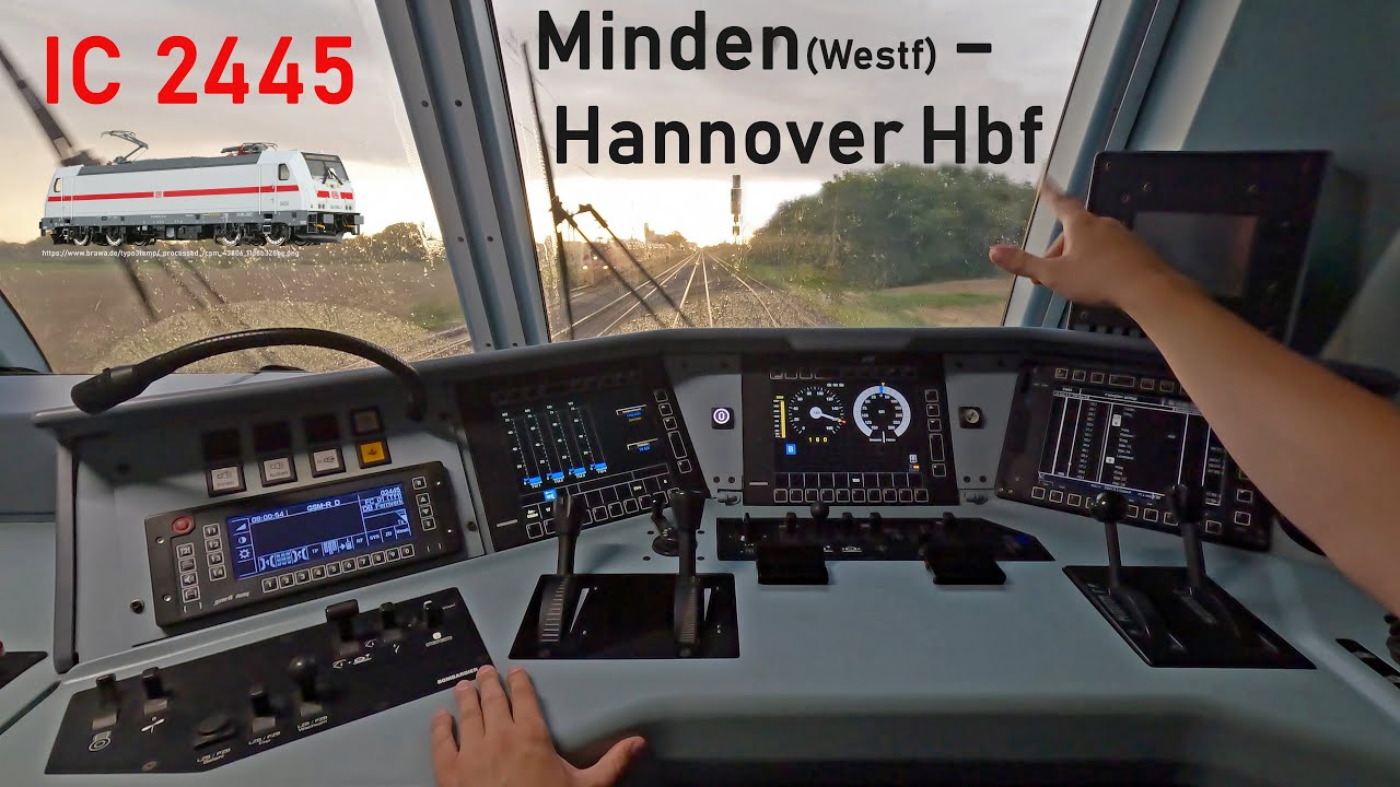 Альтернативные маршруты | IC 2445 Minden(Westf) - Hannover Hbf | Поездка на такси | BR 146.5 | 4K