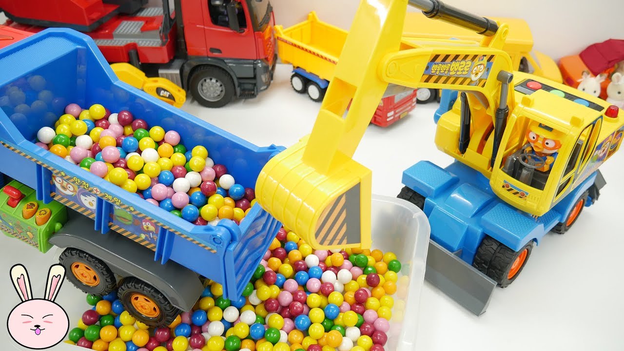 Pororo Excavator & Dump Truck | Cement Mixer, Crane Truck, Garbage Truck | YapiTV Toy