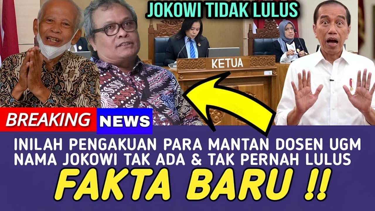 MANTAN DOSEN UGM BIKIN GEGER SIDANG !! SEBUT TAK PERNAH TAU JOKOWI DI UGM & JOKOWI TAK PERNAH LULUS
