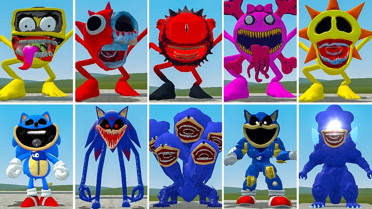 ALL NEW SPRUNKI HORROR TAPES VS ALL SONIC MECHATITAN FAMILY ? in Garrysmod!,...