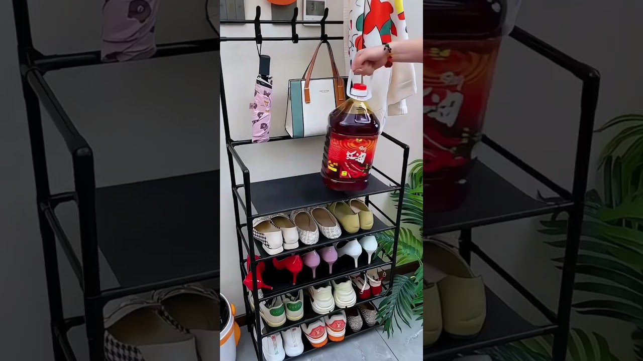 part(15)This is a multifunctional shoe rack. You can put shoes at the bottom and hang clothes#foryou