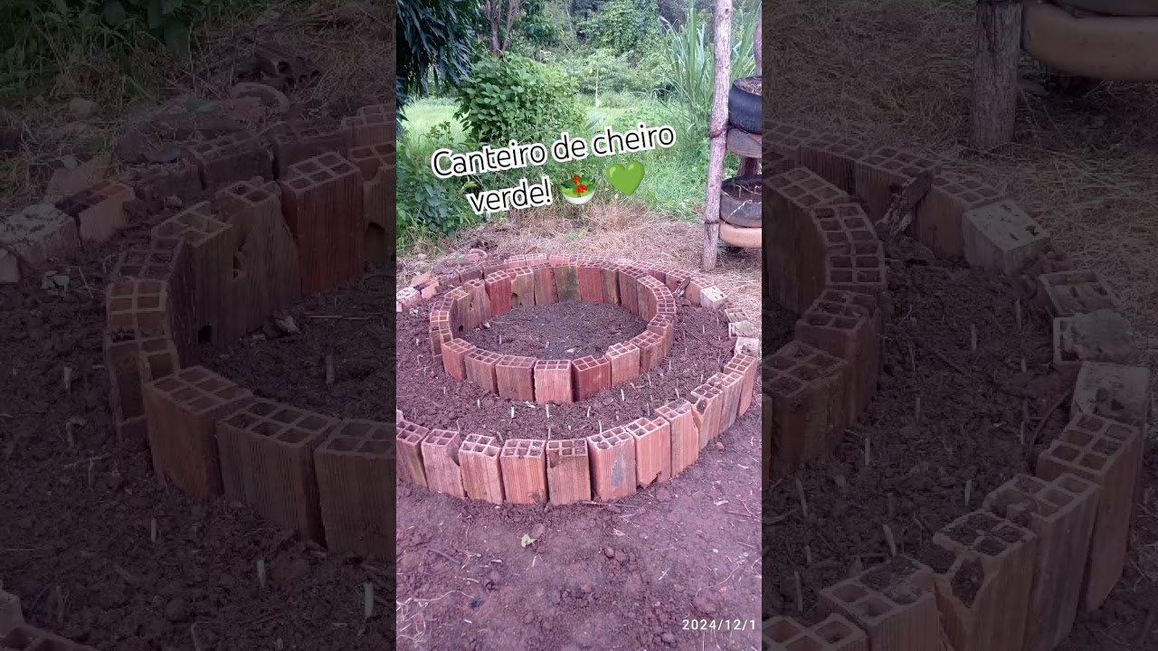 Canteiro de tijolos! Obra de arte! #gratid&atilde;o #canteiro #cheiroverde #nature