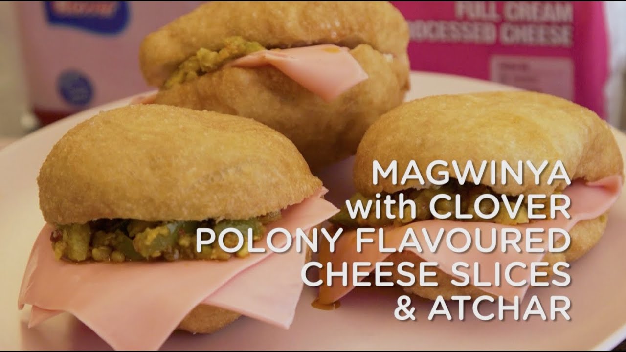 Magwinya with polony flavoured cheese slices CLOVER | Afternoon Express | 20 November 2020
