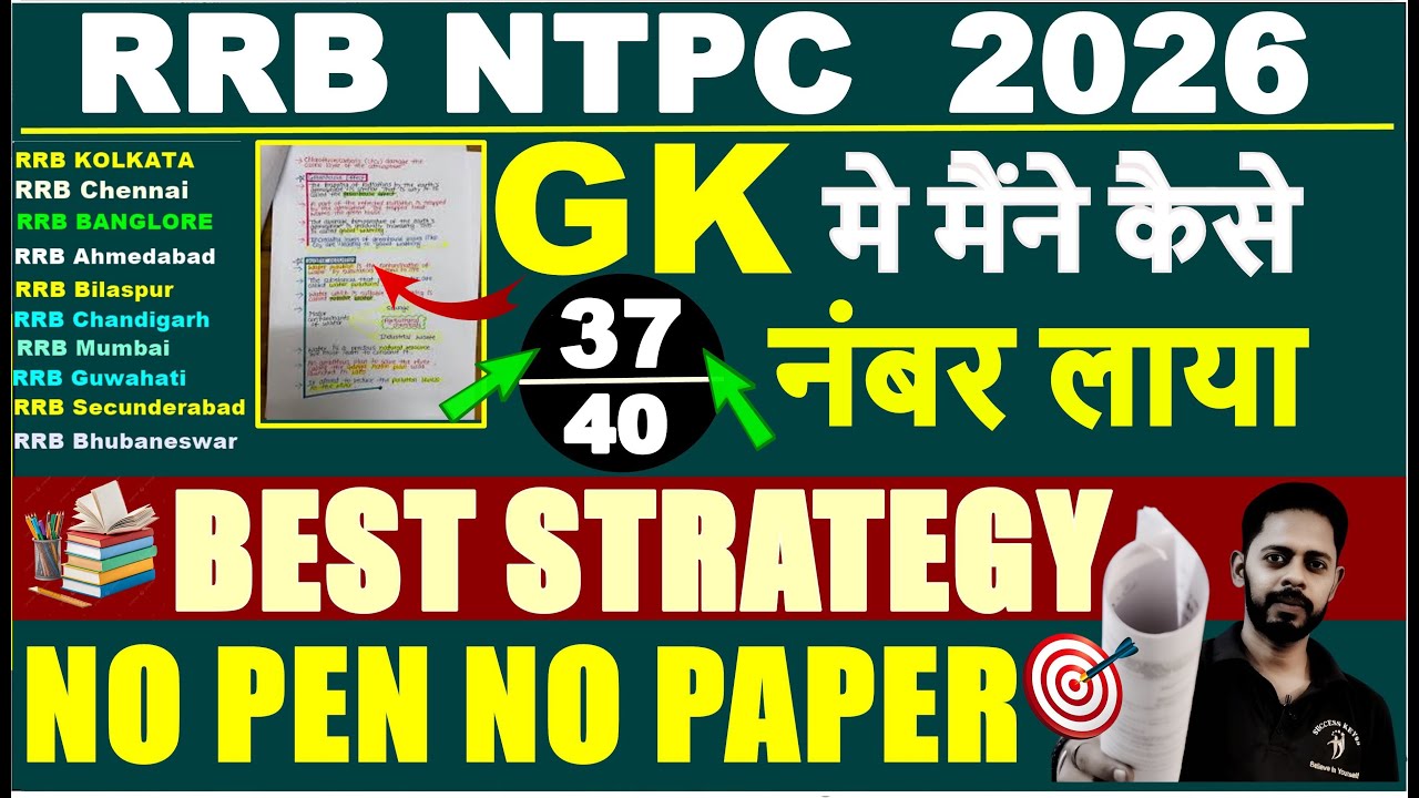🚨 RRB NTPC 2026 | Стратегия подготовки к экзамену NTPC по общим знаниям | Все важные темы | Вопро...