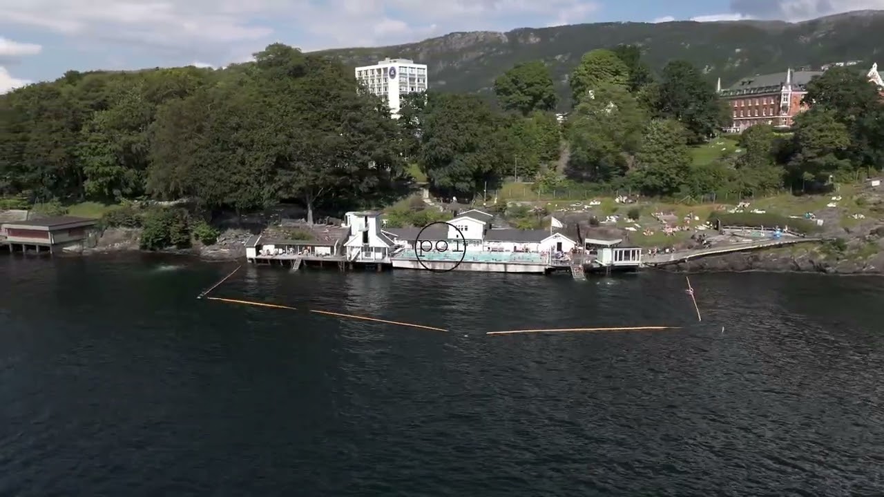 Nordnes Sj&oslash;bad, Bergen, seawater pool, Norway, 4K Drone Footage