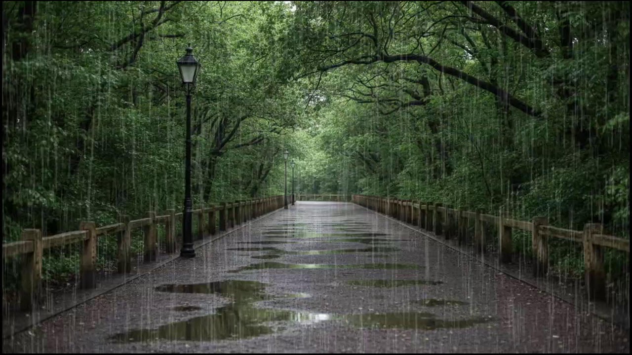 Soft Rainfall in a Lush Forest Canopy | Calming Nature Ambience for Deep Sleep and Relaxation Music
