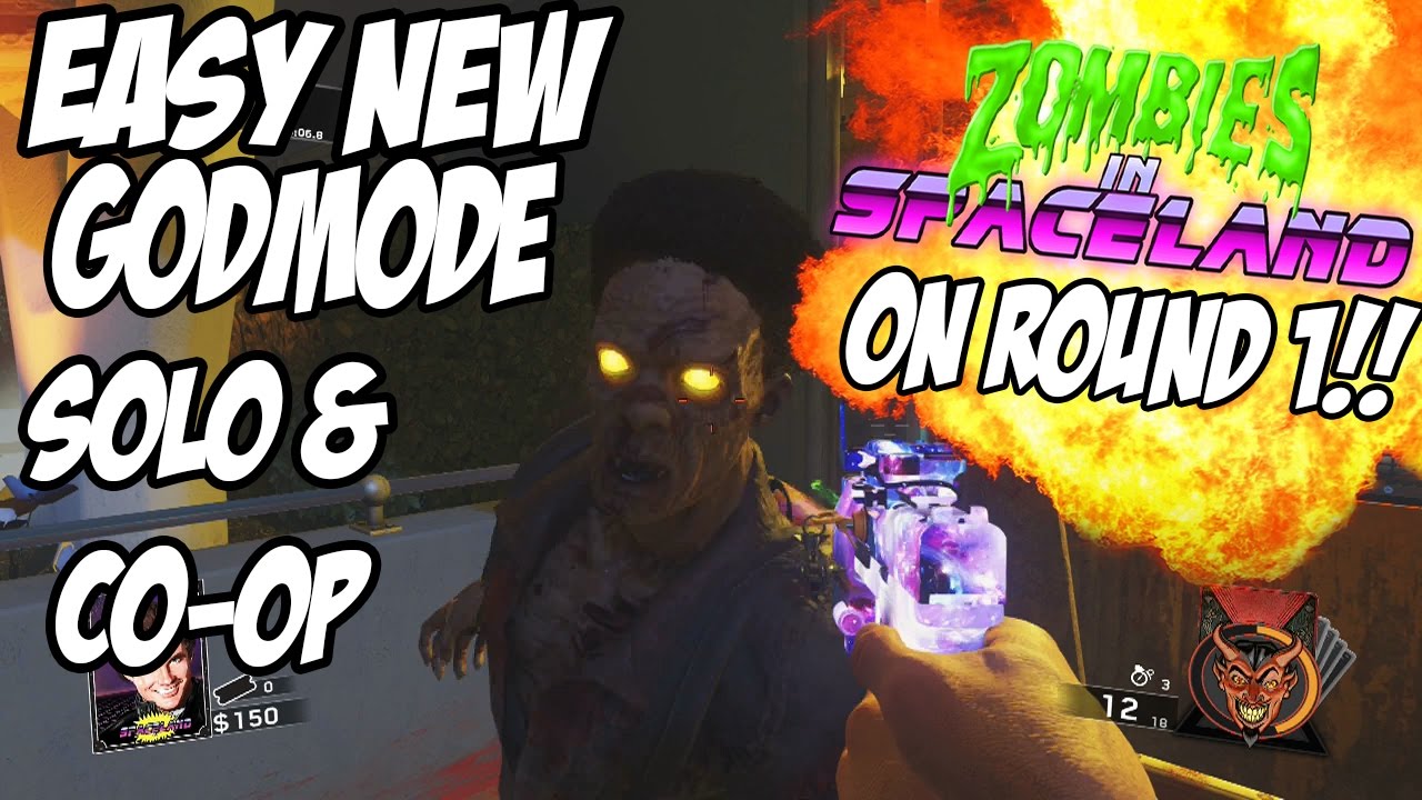 Zombies in Spaceland SOLO HOW TO GET TRUE COMPLETE GODMODE ON ROUND 1!!! INCREDIBLY INSANE!!