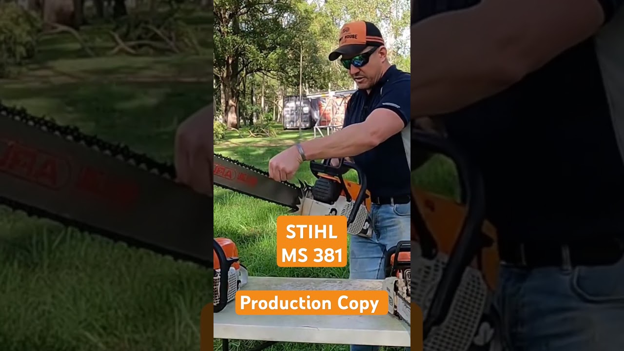 Экземпляр STIHL! Производственный экземпляр MS 381. Но он всё ещё отлично работает.