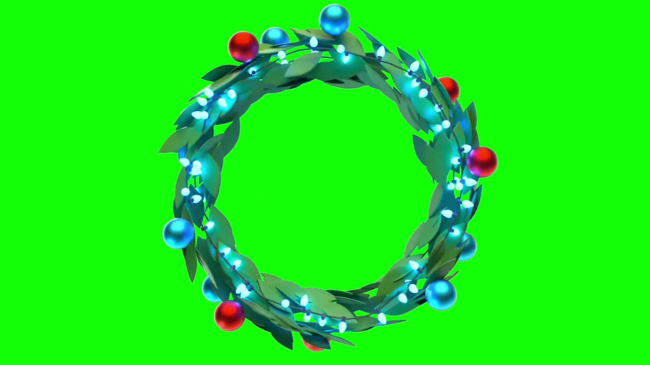 Animated Christmas Tree Round Lights Green Screen | Animated Round String Lights | 5 Minute Edit