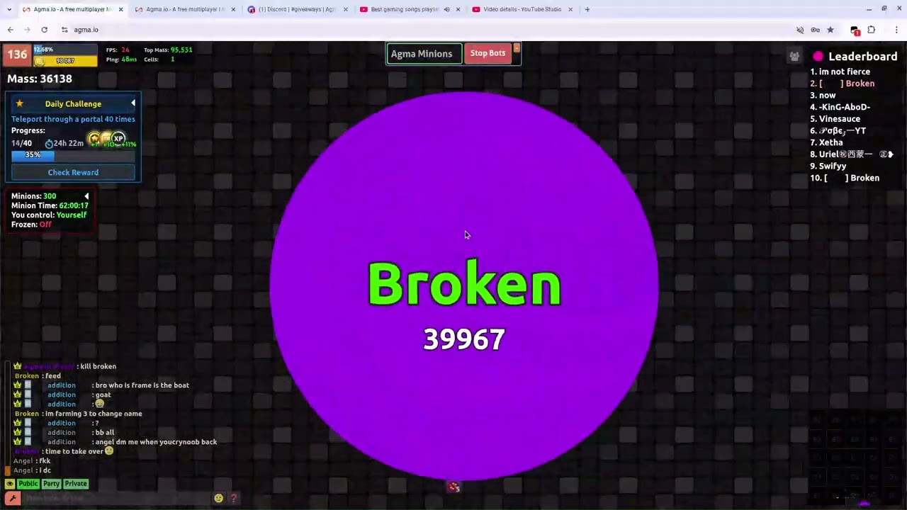 Fight until i die Agma.io takeover